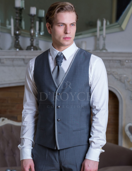 Szürke szövet mellény