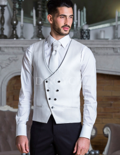 Fehér duplasoros díszmellény